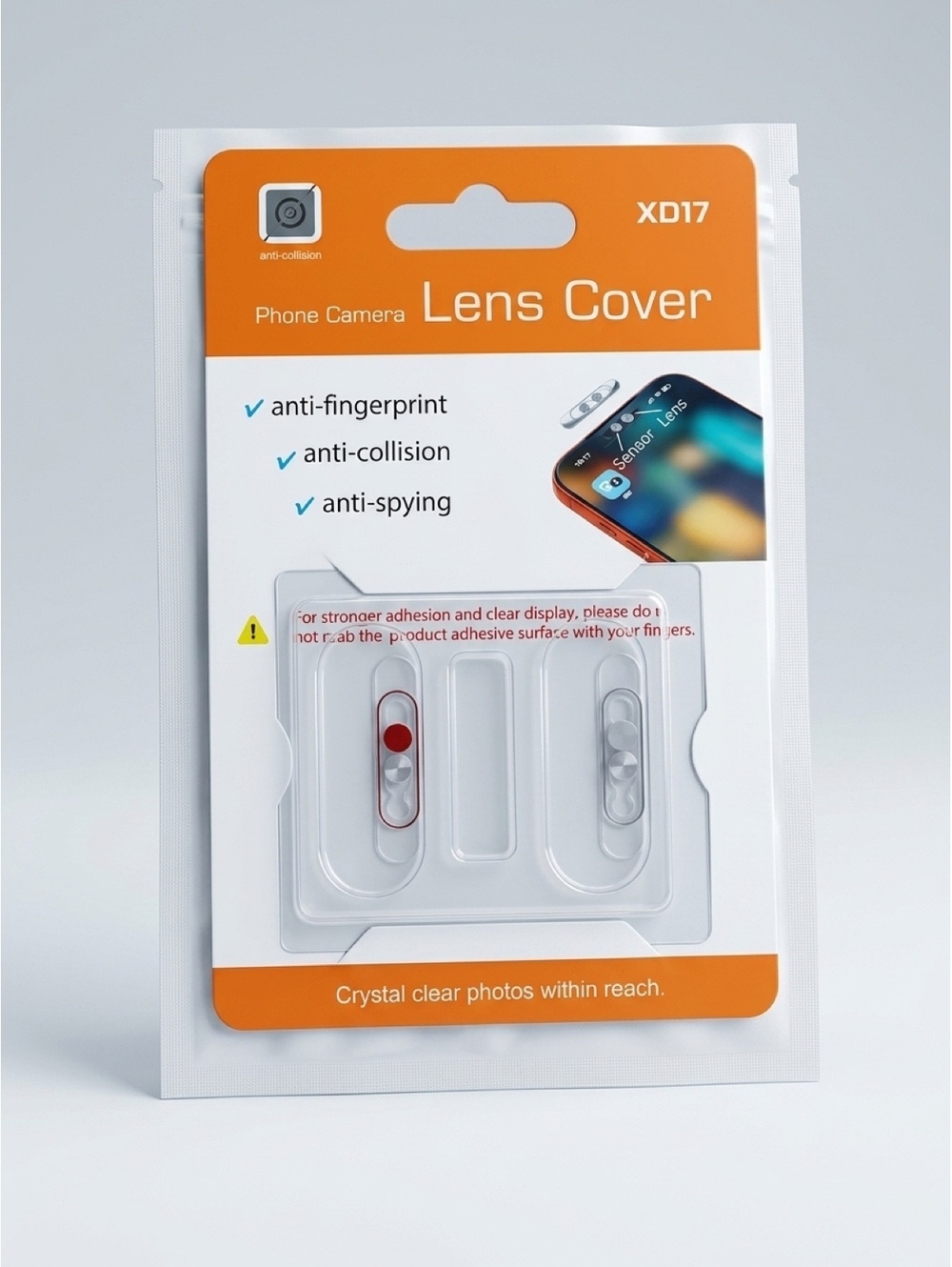 XD17 Phone Camera Lens Cover - Anti-Fingerprint, Anti-Collision, Anti-Spying, iP